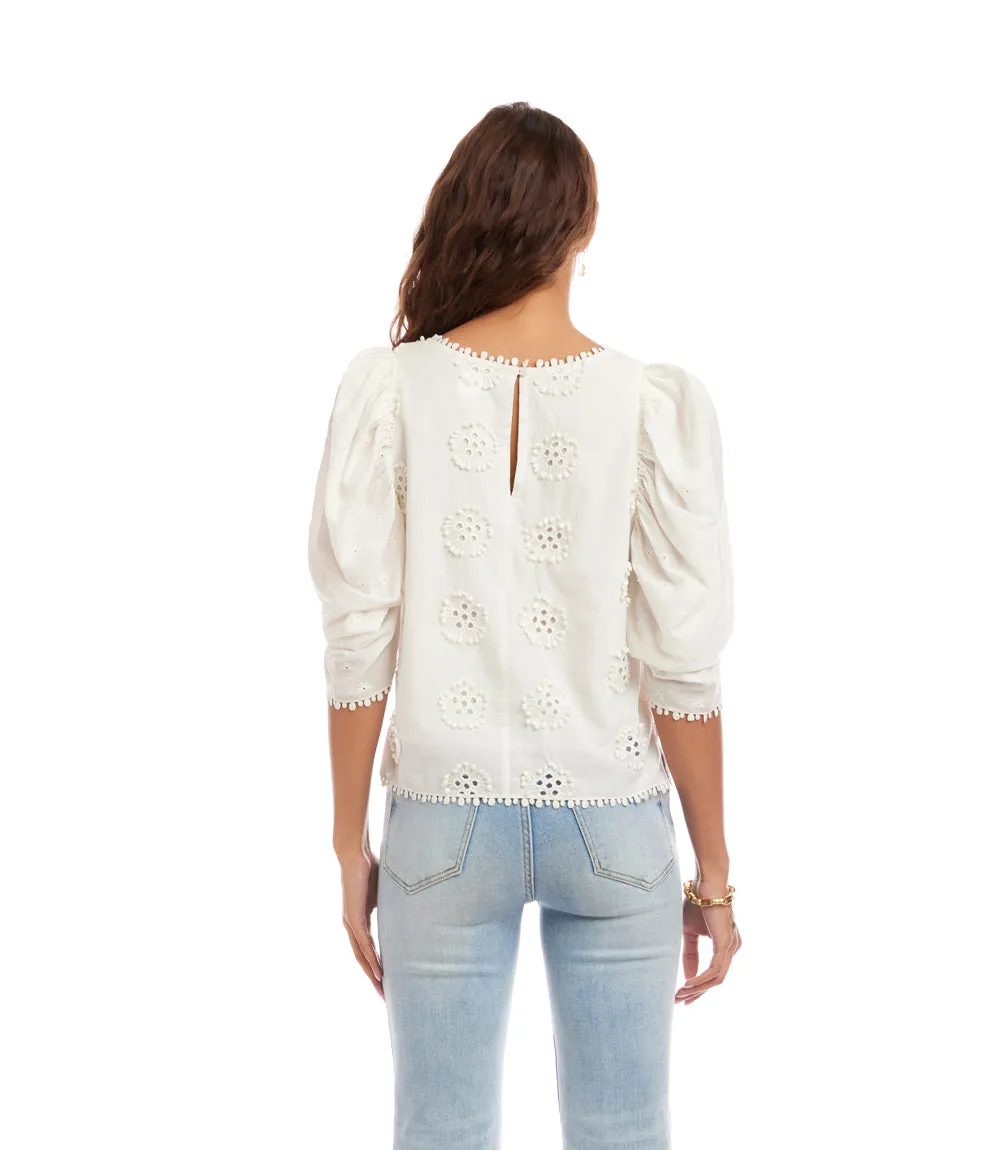 Puff Sleeve Embroidered Top sold by Karen Kane product image thumbnail 4