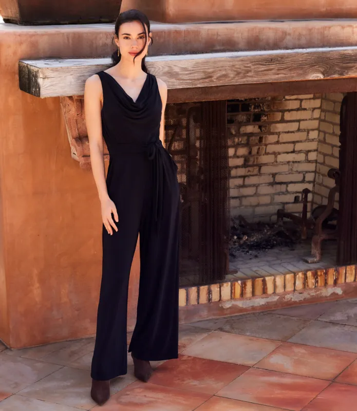 Camila Travel Jersey Sleeveless Cowl Neck Jumpsuit sold by Karen Kane