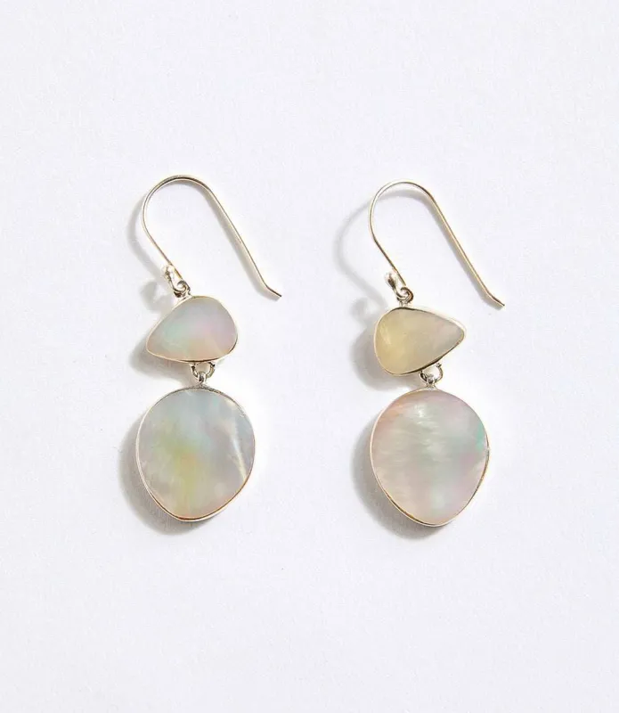 Two Drop Mother of Pearl Earrings sold by Karen Kane