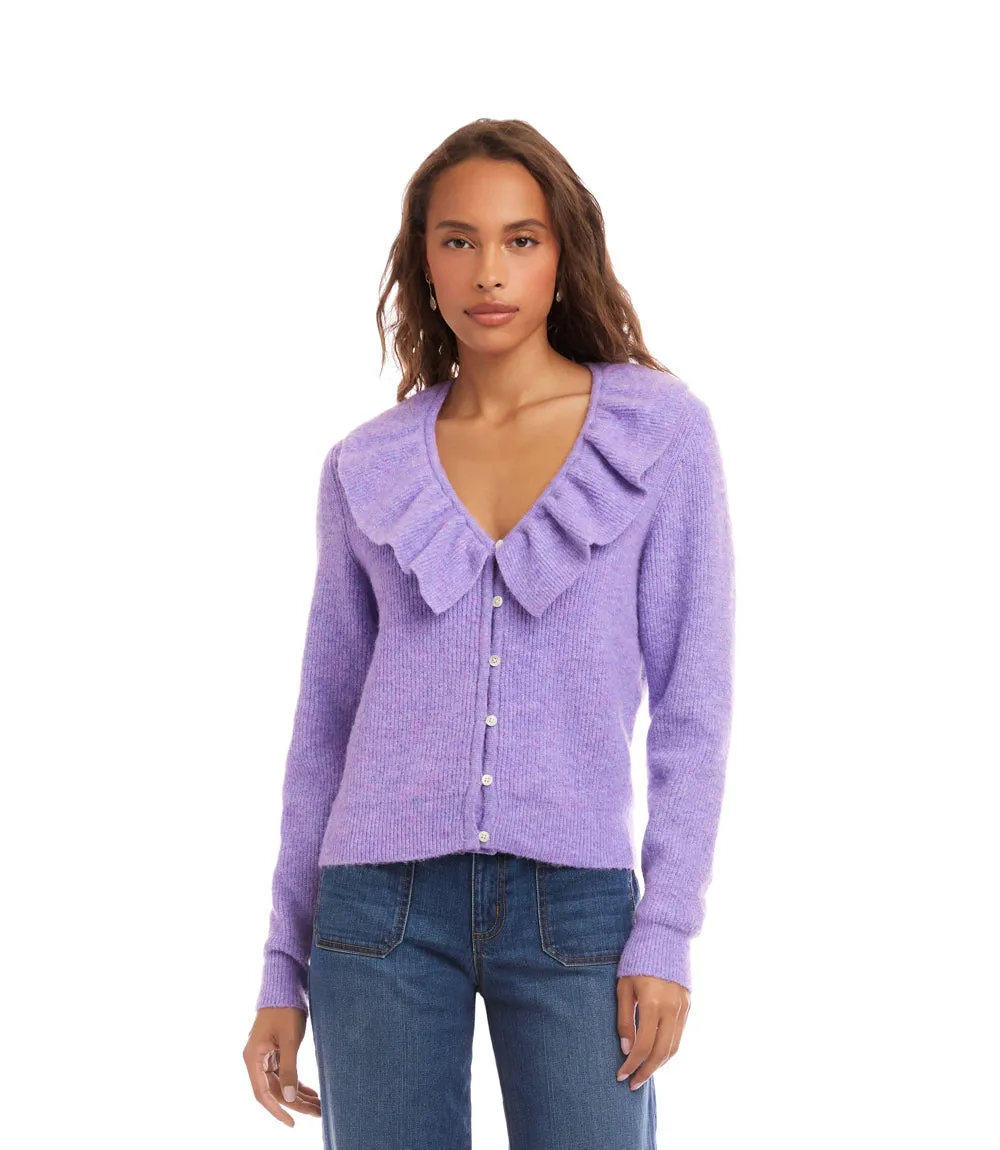 Ruffle Neckline Cardigan Sweater sold by Karen Kane product image thumbnail 2