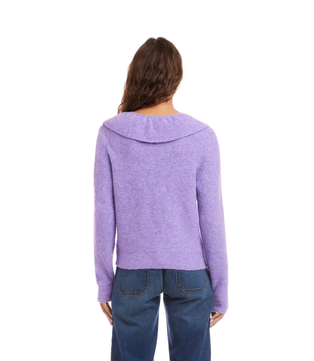 Ruffle Neckline Cardigan Sweater sold by Karen Kane product image thumbnail 4