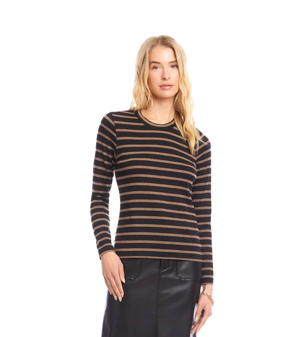 Stripe Long Sleeve Crewneck Top sold by Karen Kane product image thumbnail 2