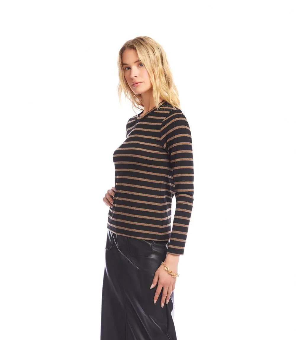 Stripe Long Sleeve Crewneck Top sold by Karen Kane product image thumbnail 3