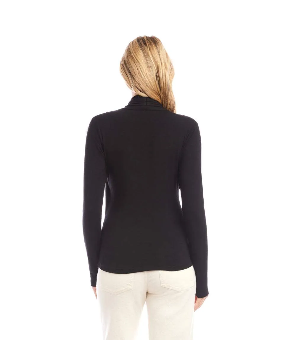Long Sleeve Crossover Side-Shirred Top sold by Karen Kane product image thumbnail 5
