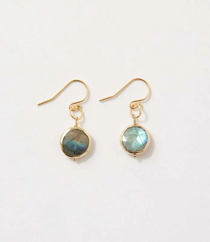 Labradorite Disc Earrings sold by Karen Kane