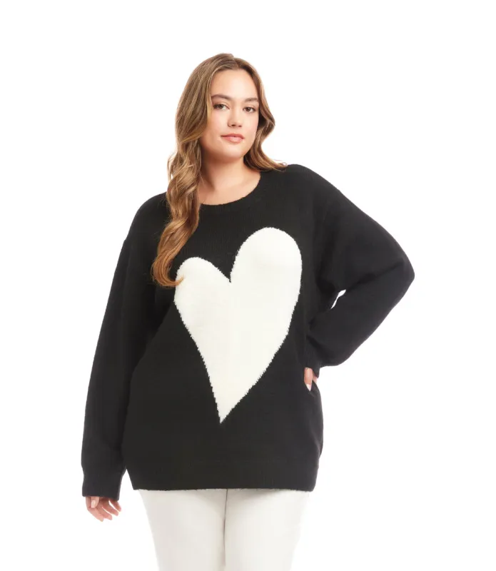 Plus Size Heart Jacquard Sweater sold by Karen Kane