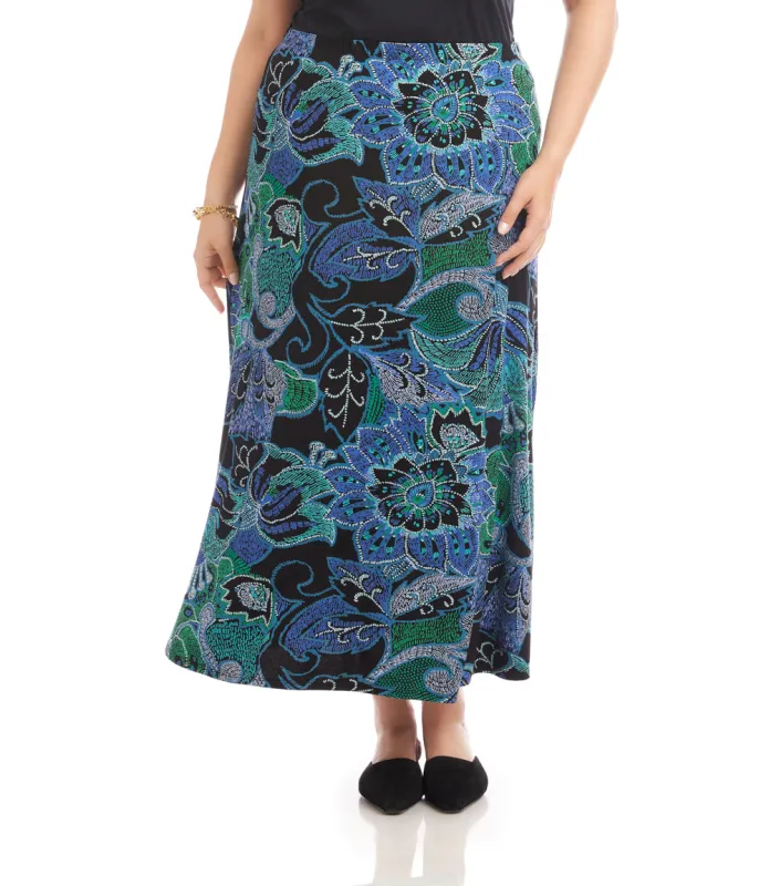 Plus Size Side-Slit Midi Skirt made by Karen Kane