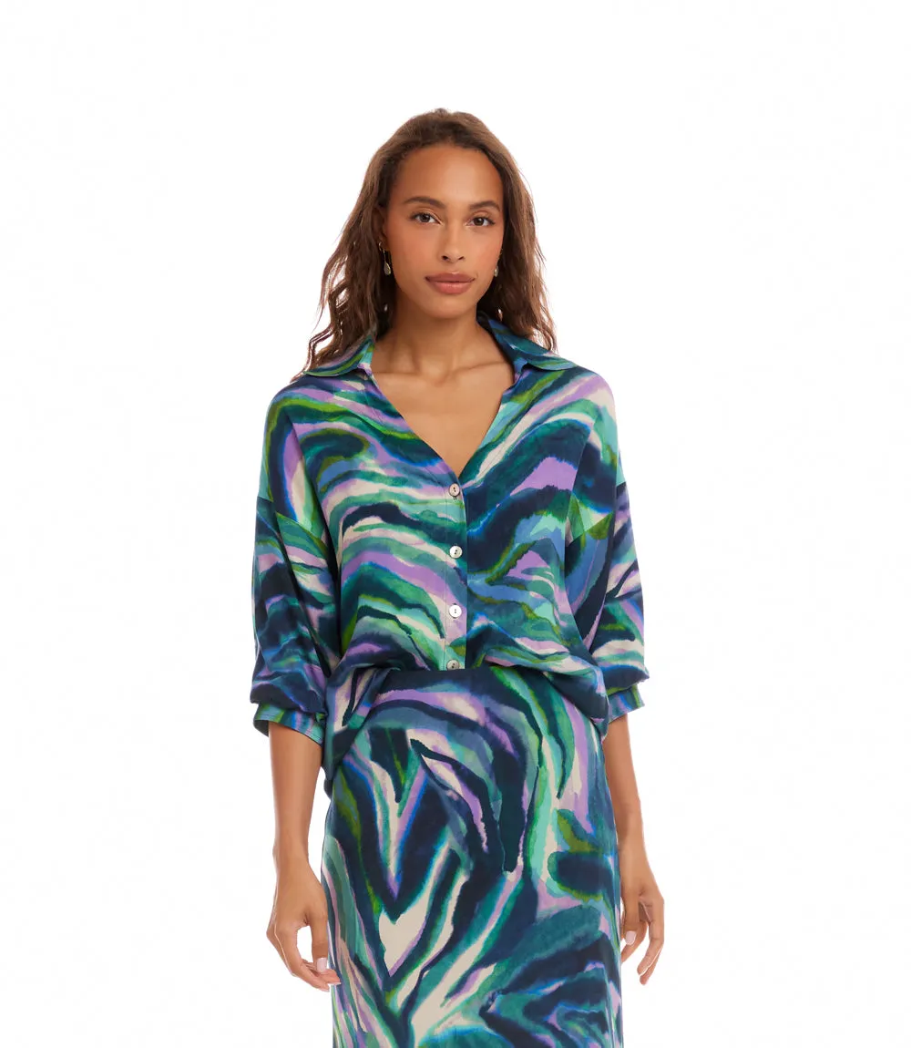 Lantern Sleeve Button-Front Top sold by Karen Kane product image thumbnail 2