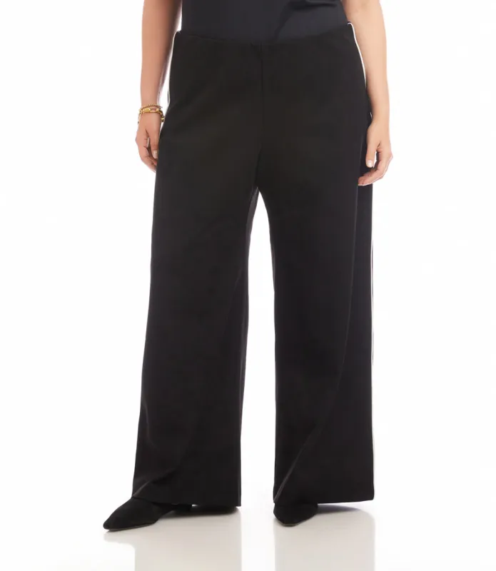 Plus Size Contrast Piped Wide-Leg Pants sold by Karen Kane