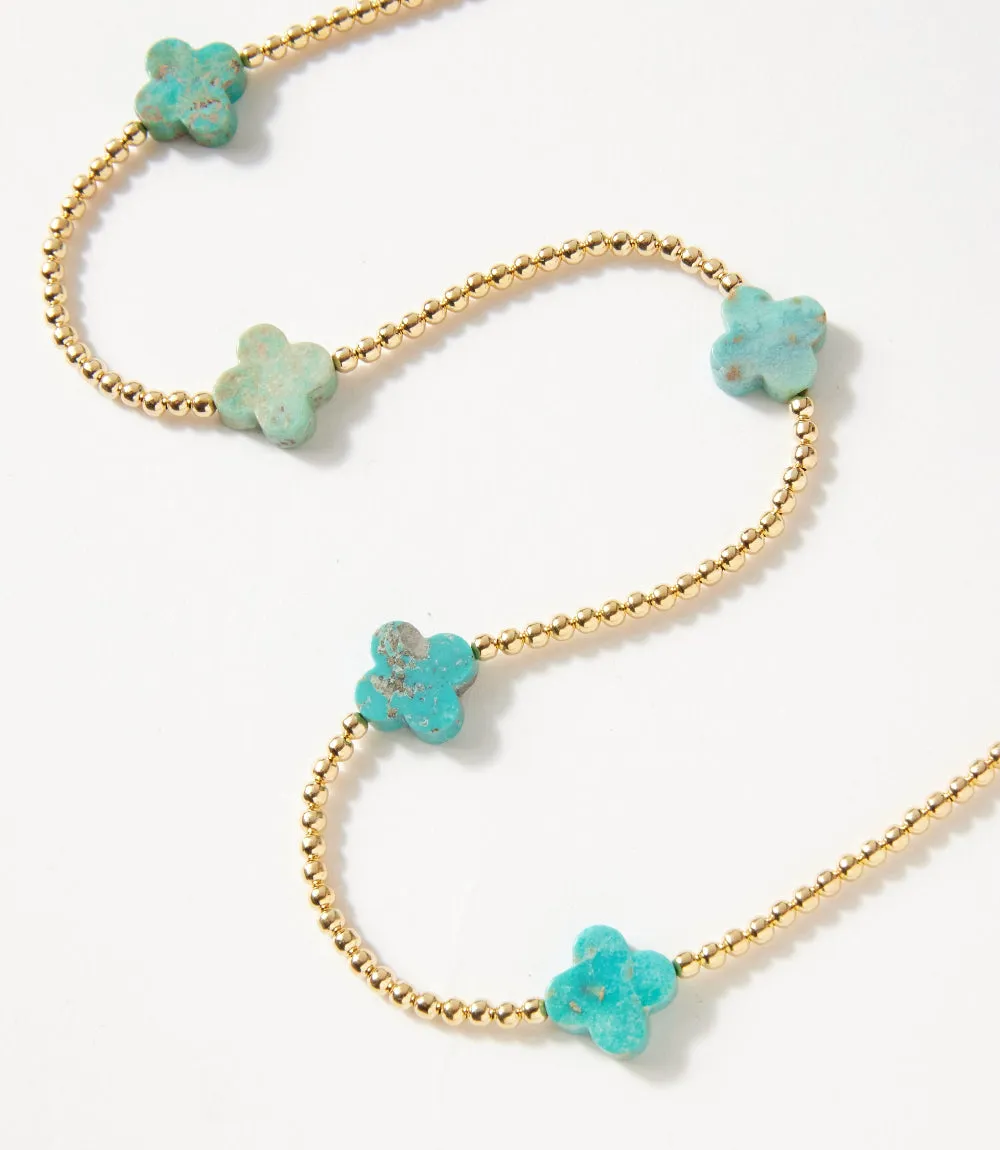 Beaded Gold And Turquoise Accent Necklace sold by Karen Kane product image thumbnail 2