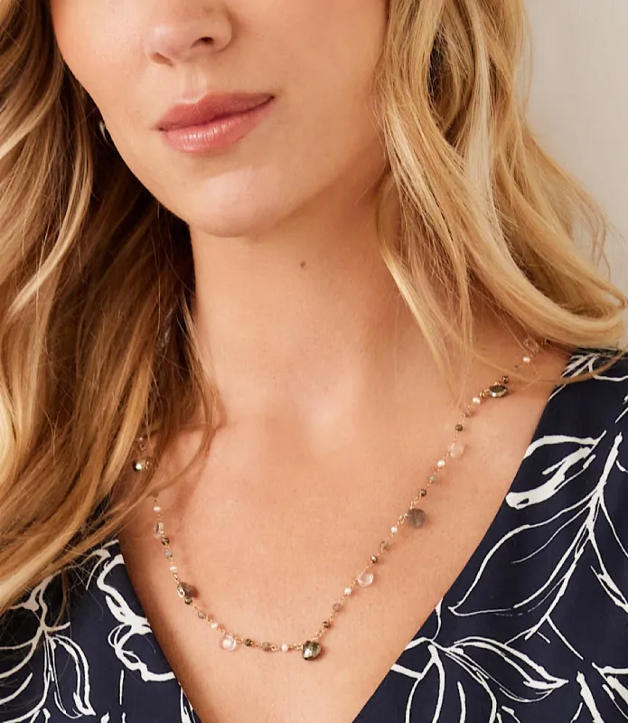 Long Beaded Gemstone Necklace sold by Karen Kane