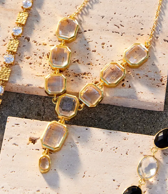 Crystal Lariat Necklace sold by Karen Kane