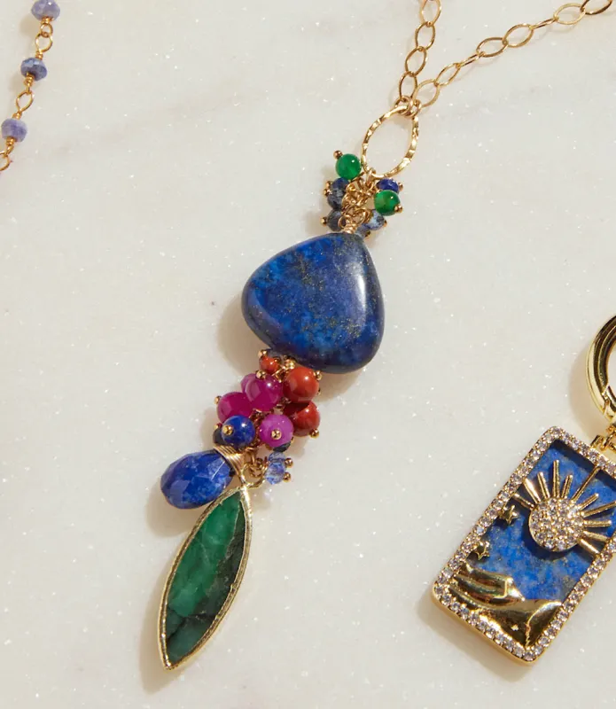 Gemstone Cluster Necklace made by Karen Kane