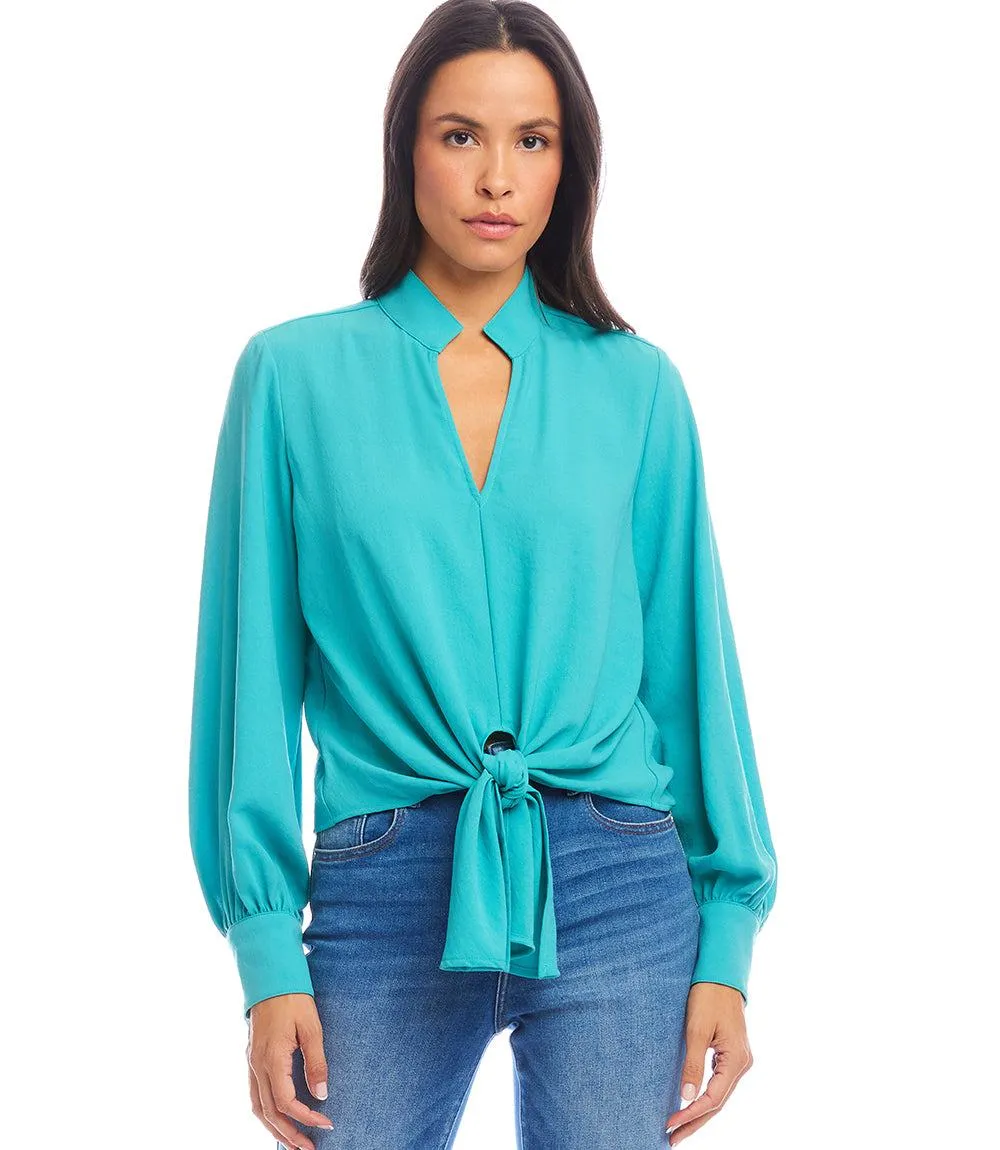 Long Sleeve Tie-Front Top sold by Karen Kane product image thumbnail 2