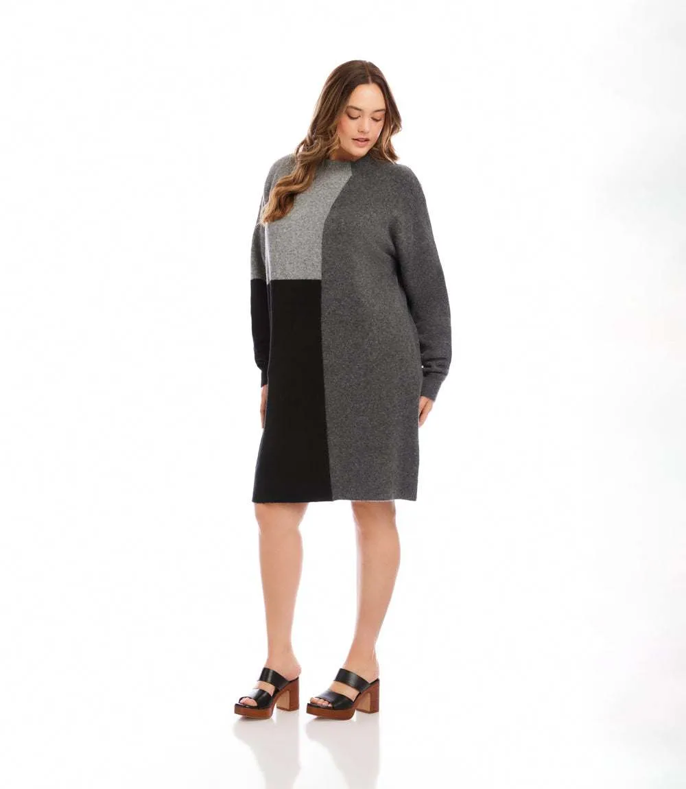 Plus Size Colorblock Sweater Dress sold by Karen Kane product image thumbnail 2