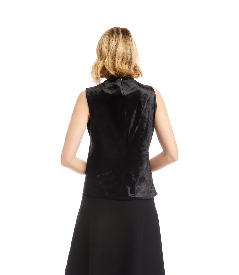 Sleeveless Crushed Velvet Drape Front Top sold by Karen Kane product image thumbnail 4