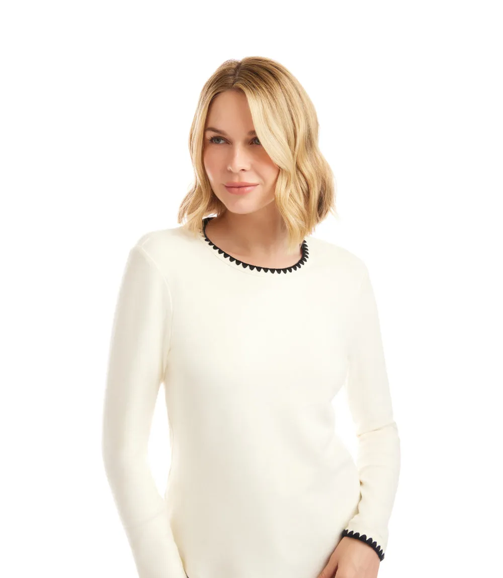 Long Sleeve Edge Stitch Crewneck Top sold by Karen Kane product image thumbnail 5