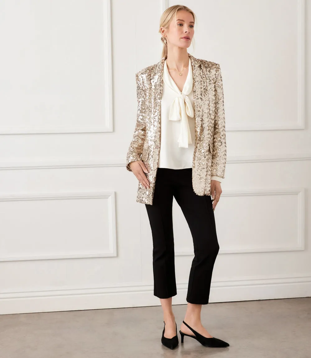 Long Sleeve Satin Bow Top sold by Karen Kane product image thumbnail 5