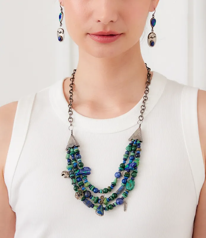 Vintage Turquoise & Lapis Multistrand Set made by Karen Kane