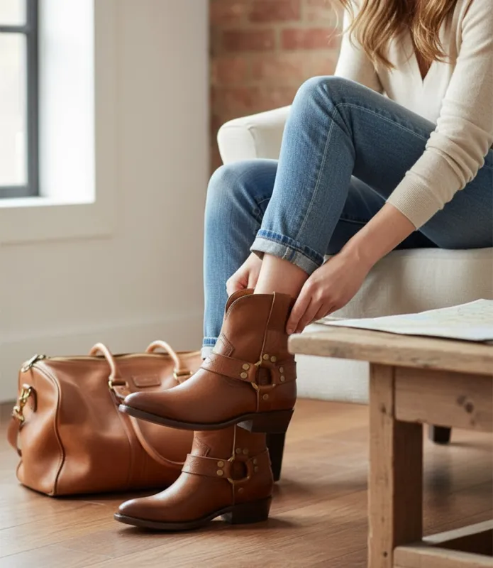Frye Billy Short Harness Boots made by Frye