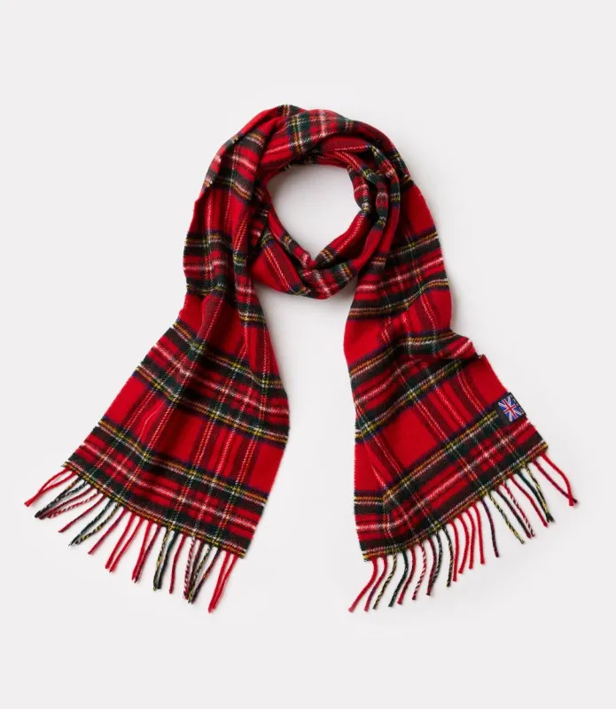 Merino Wool Fringed Plaid Scarf sold by Karen Kane
