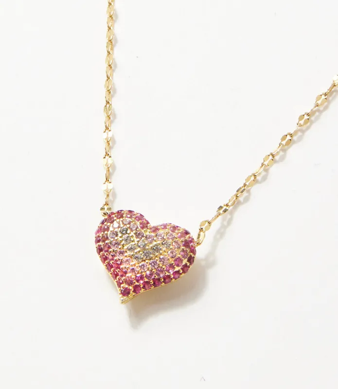 Ombré Crystal Heart Necklace made by Native Gem