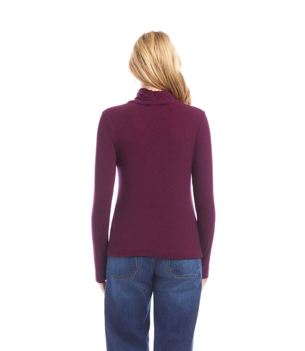 Ribbed Faux Wrap Turtleneck Top sold by Karen Kane product image thumbnail 4
