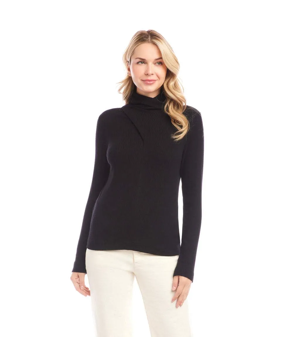 Ribbed Faux Wrap Turtleneck Top sold by Karen Kane product image thumbnail 3