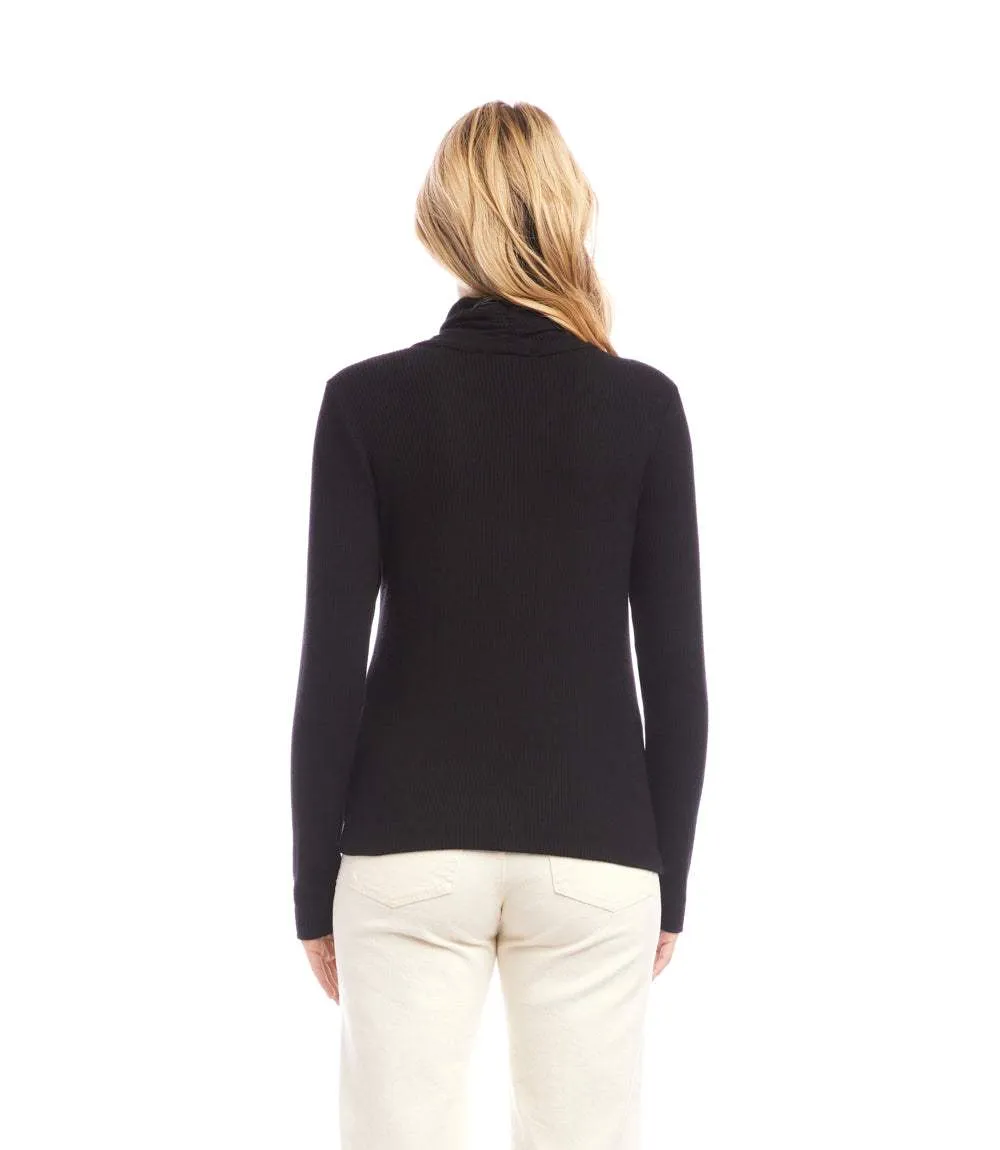 Ribbed Faux Wrap Turtleneck Top sold by Karen Kane product image thumbnail 4