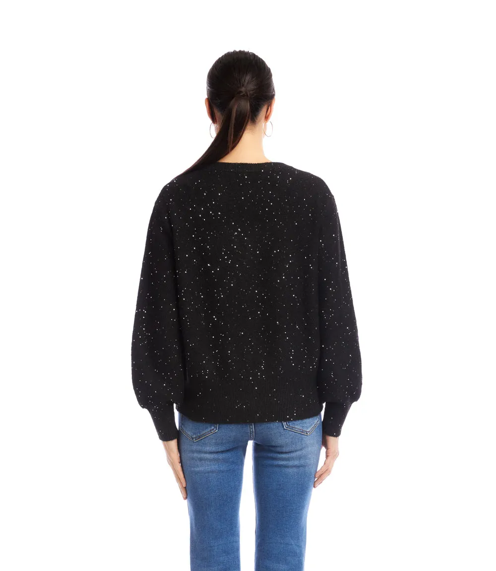 Sequin V-Neck Sweater sold by Karen Kane product image thumbnail 5