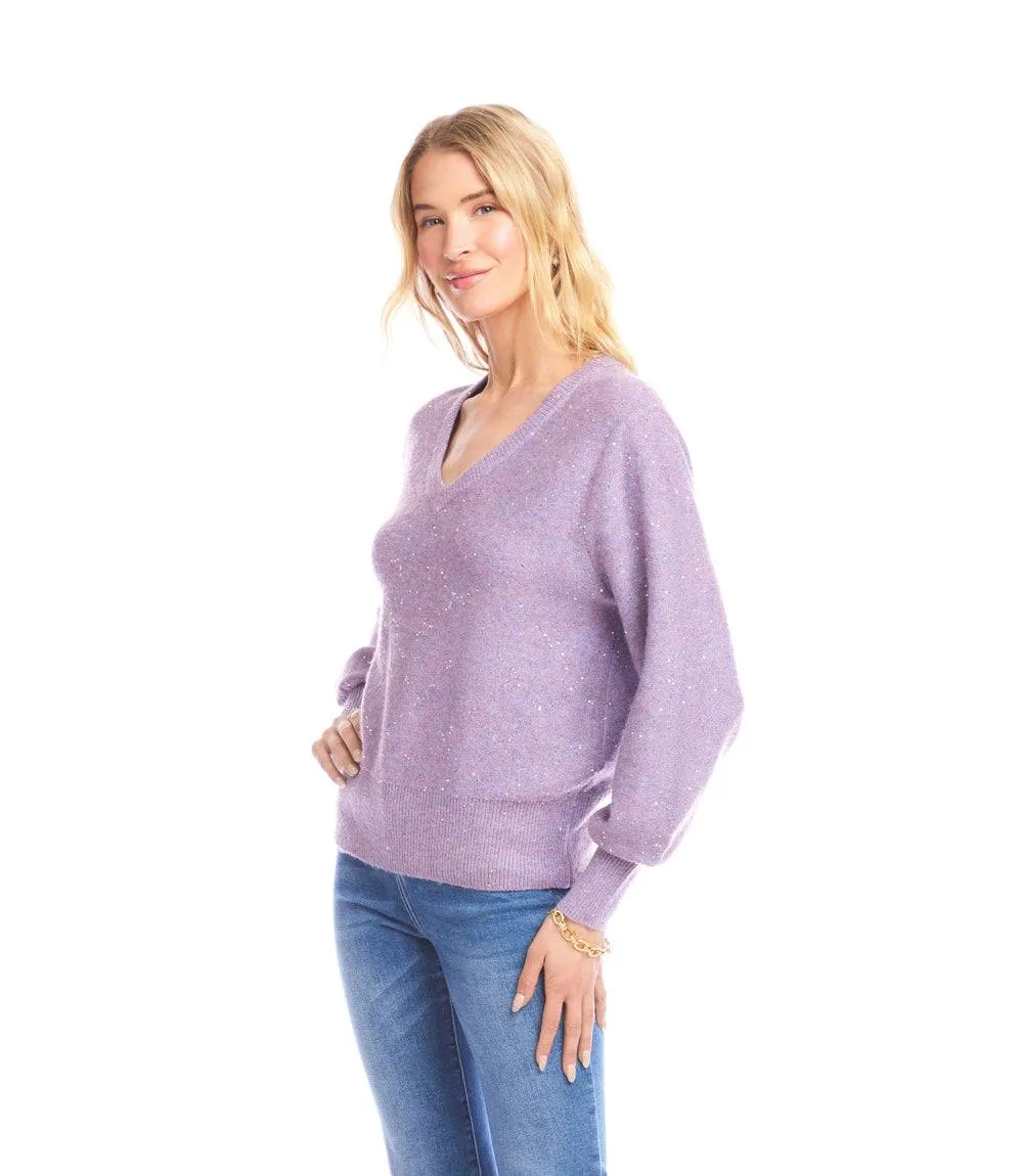 Sequin V-Neck Sweater sold by Karen Kane product image thumbnail 4