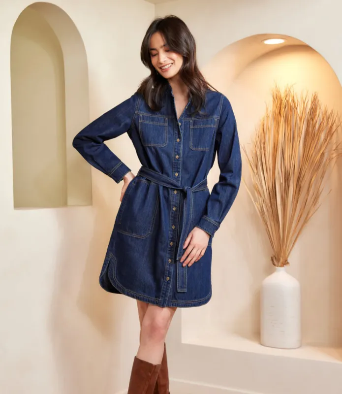 Belted Denim Shirtdress made by Karen Kane