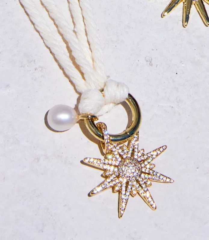 Pavé Burst And Pearl Cord Necklace made by Karen Kane