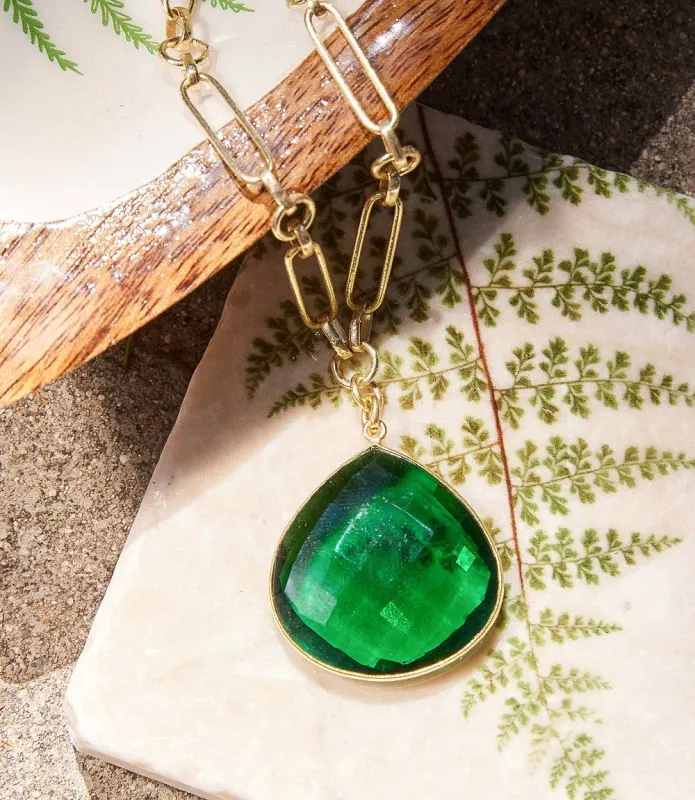 Emerald Quartz Pendant Necklace sold by Karen Kane