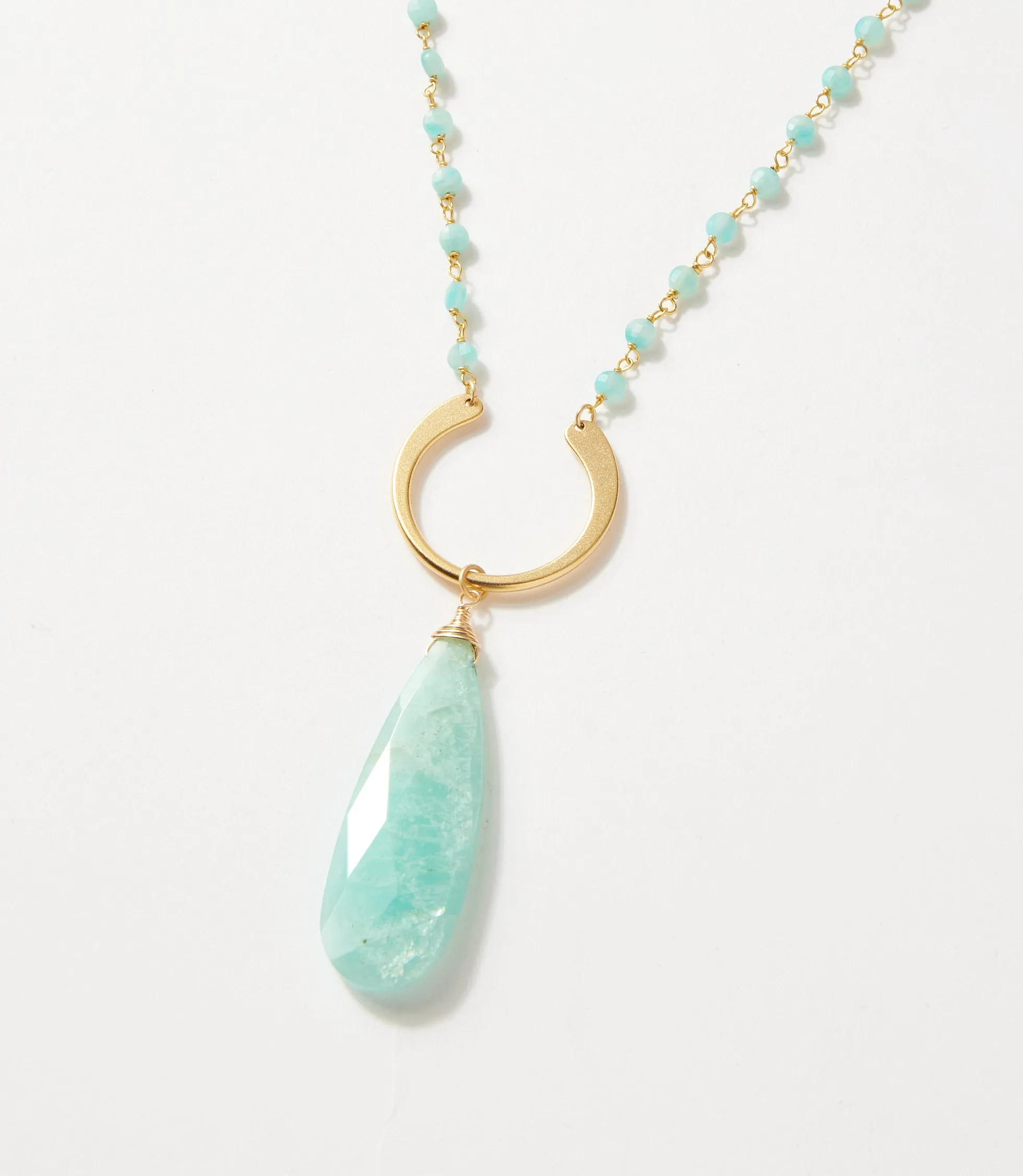 Amazonite Teardrop Beaded Necklace sold by Karen Kane
