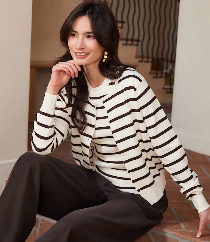 Stripe Cardigan Sweater sold by Karen Kane