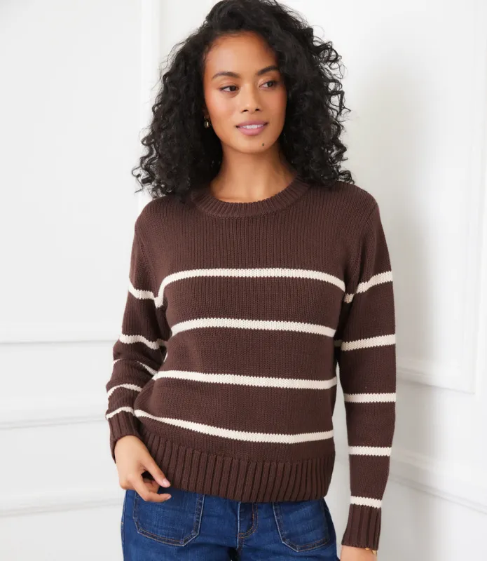 Stripe Crewneck Sweater sold by Karen Kane