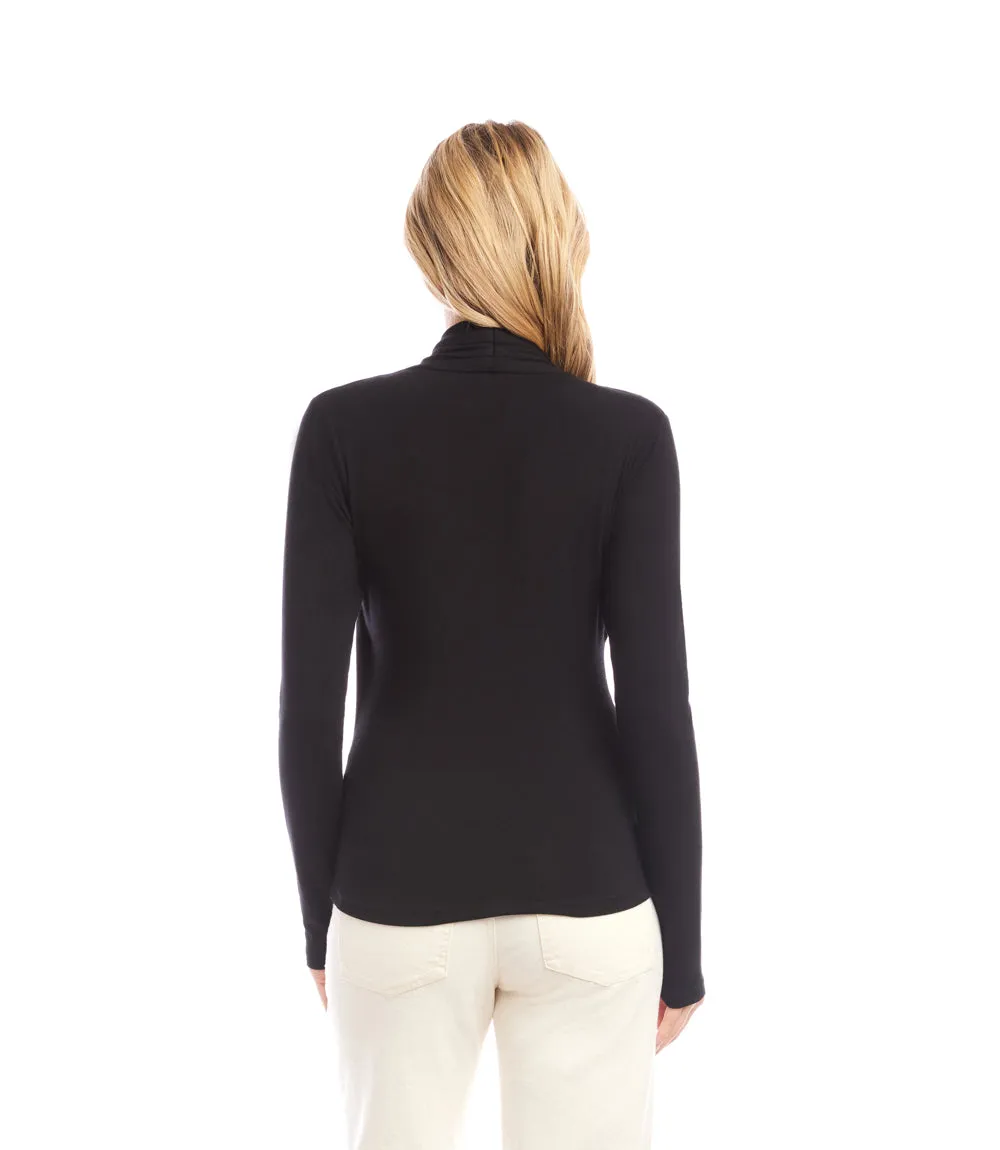 Petite Size Long Sleeve Crossover Side-Shirred Top sold by Karen Kane product image thumbnail 5