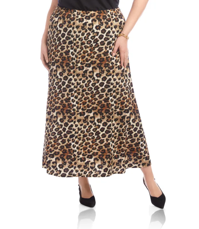 Plus Size Side-Slit Midi Skirt sold by Karen Kane