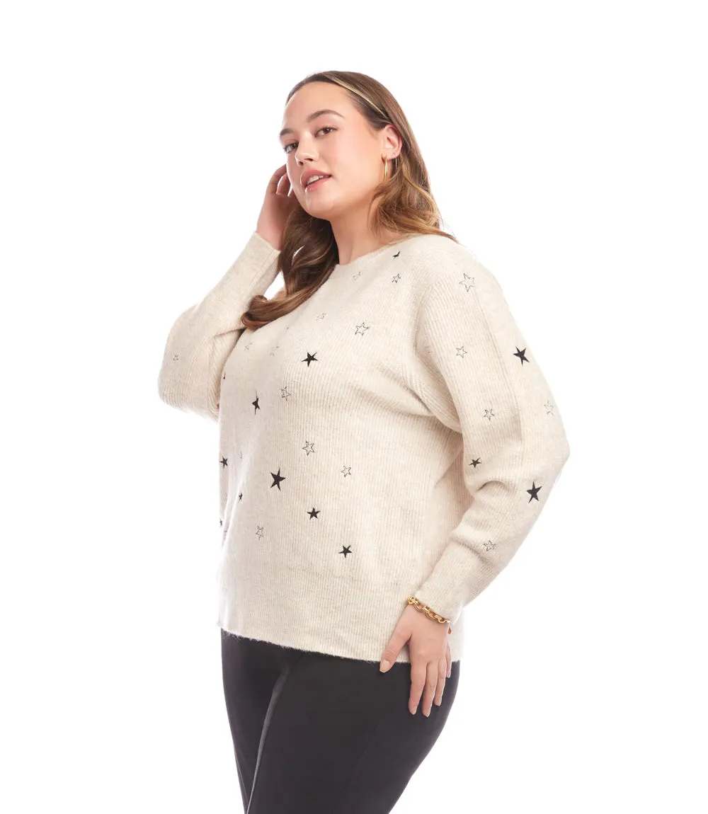 Plus Size Embroidered Stars Sweater sold by Karen Kane product image thumbnail 2