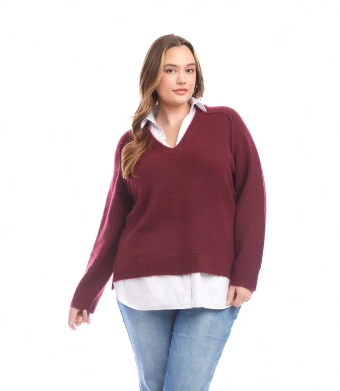 Plus Size Layered Sweater sold by Karen Kane