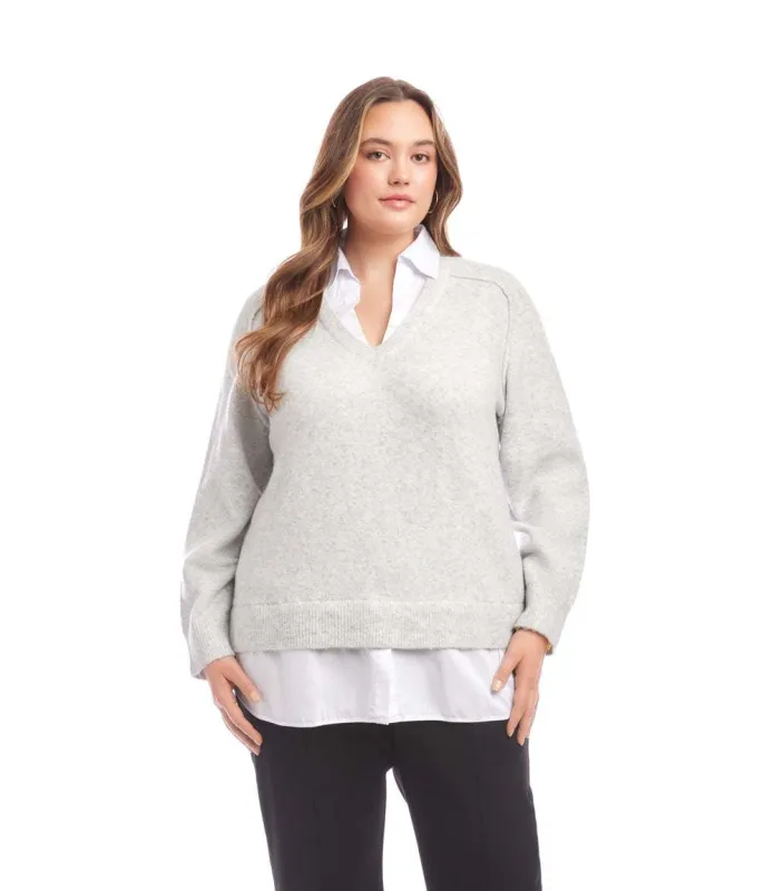 Plus Size Layered Sweater sold by Karen Kane