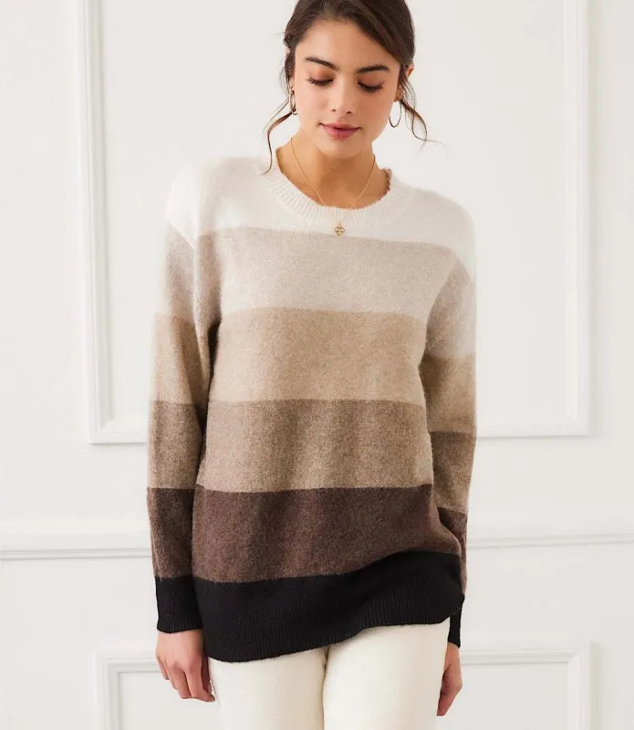 Multi Stripe Crewneck Sweater sold by Karen Kane