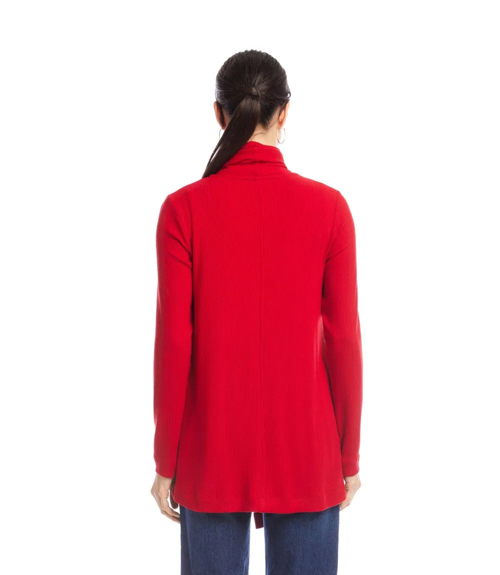 Long Sleeve Ribbed Drape Front Cardigan sold by Karen Kane product image thumbnail 4