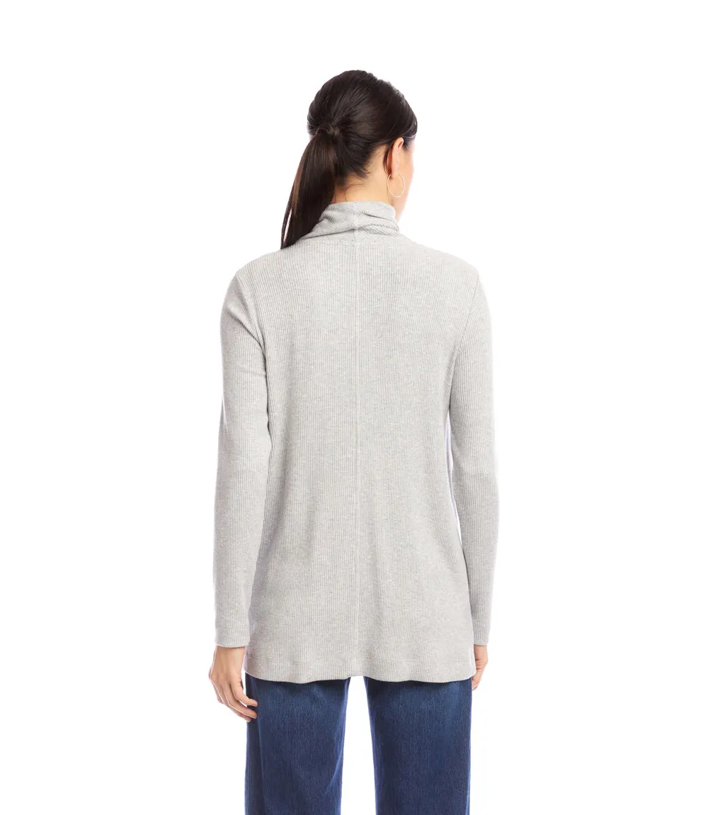 Long Sleeve Ribbed Drape Front Cardigan sold by Karen Kane product image thumbnail 5