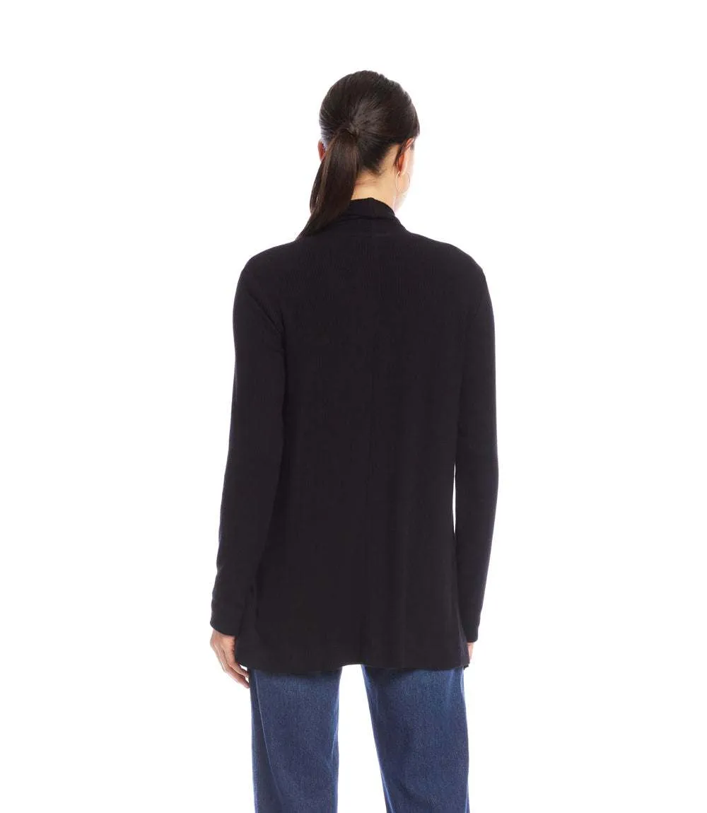 Long Sleeve Ribbed Drape Front Cardigan sold by Karen Kane product image thumbnail 5