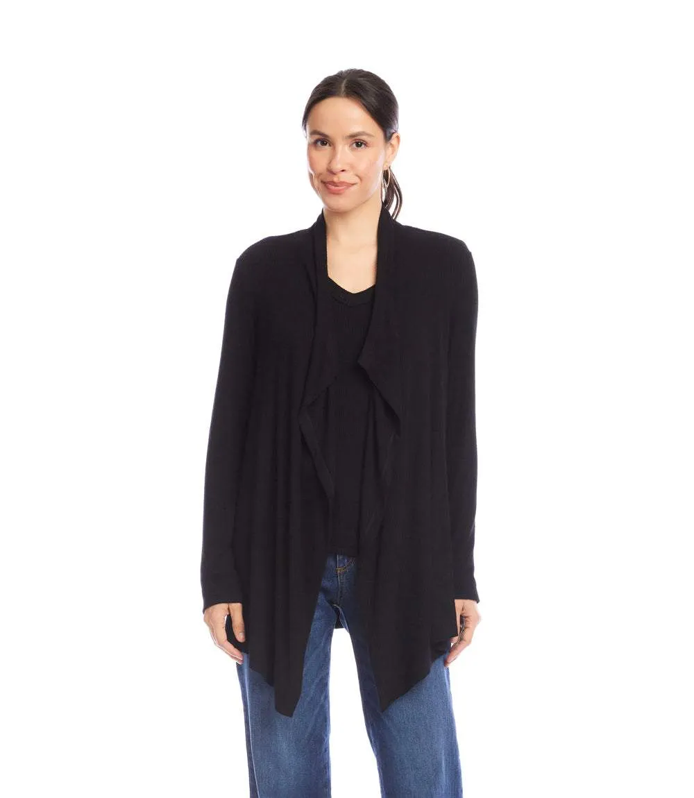 Long Sleeve Ribbed Drape Front Cardigan sold by Karen Kane product image thumbnail 3