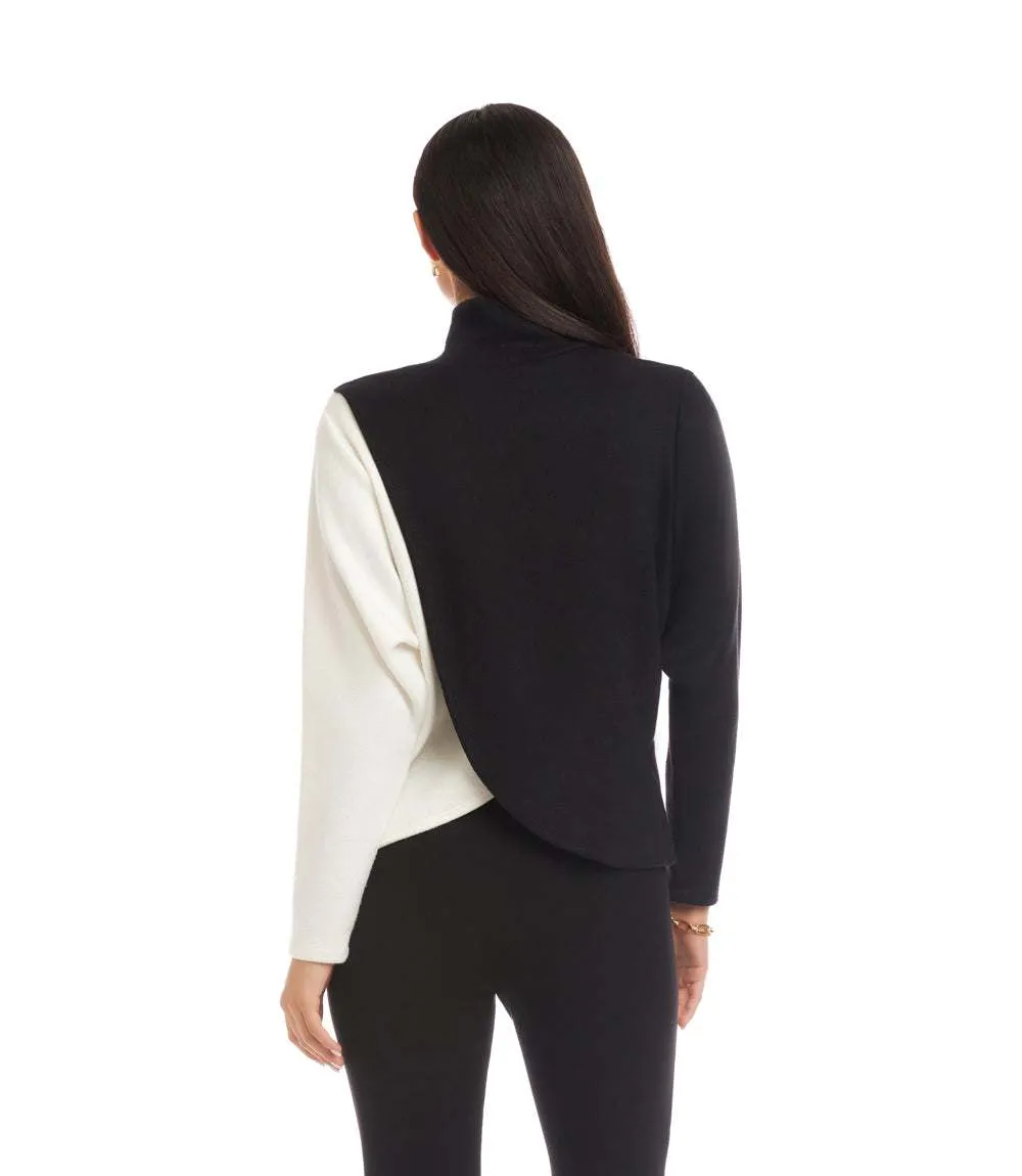 Long Sleeve Crossover Colorblock Top sold by Karen Kane product image thumbnail 4