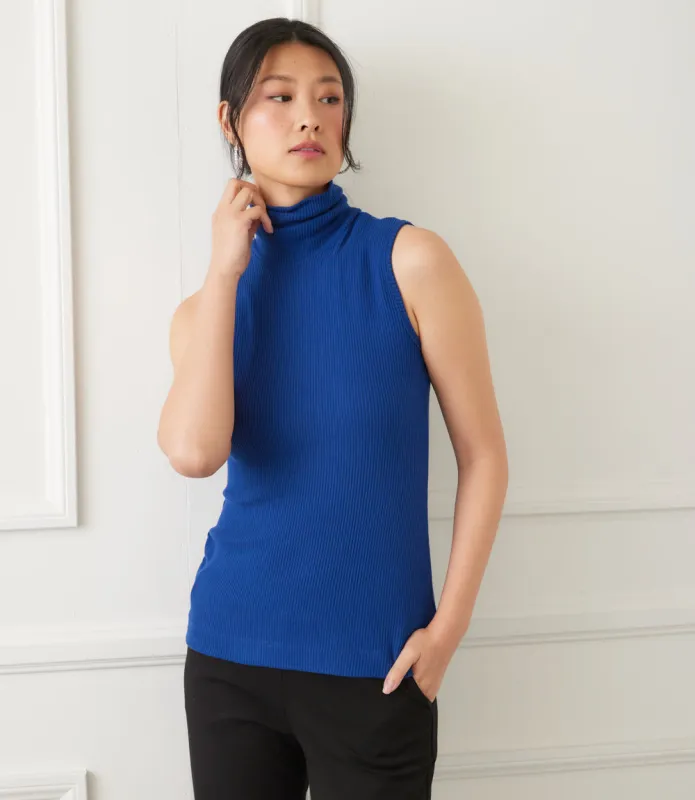Ribbed Turtleneck Tank sold by Karen Kane