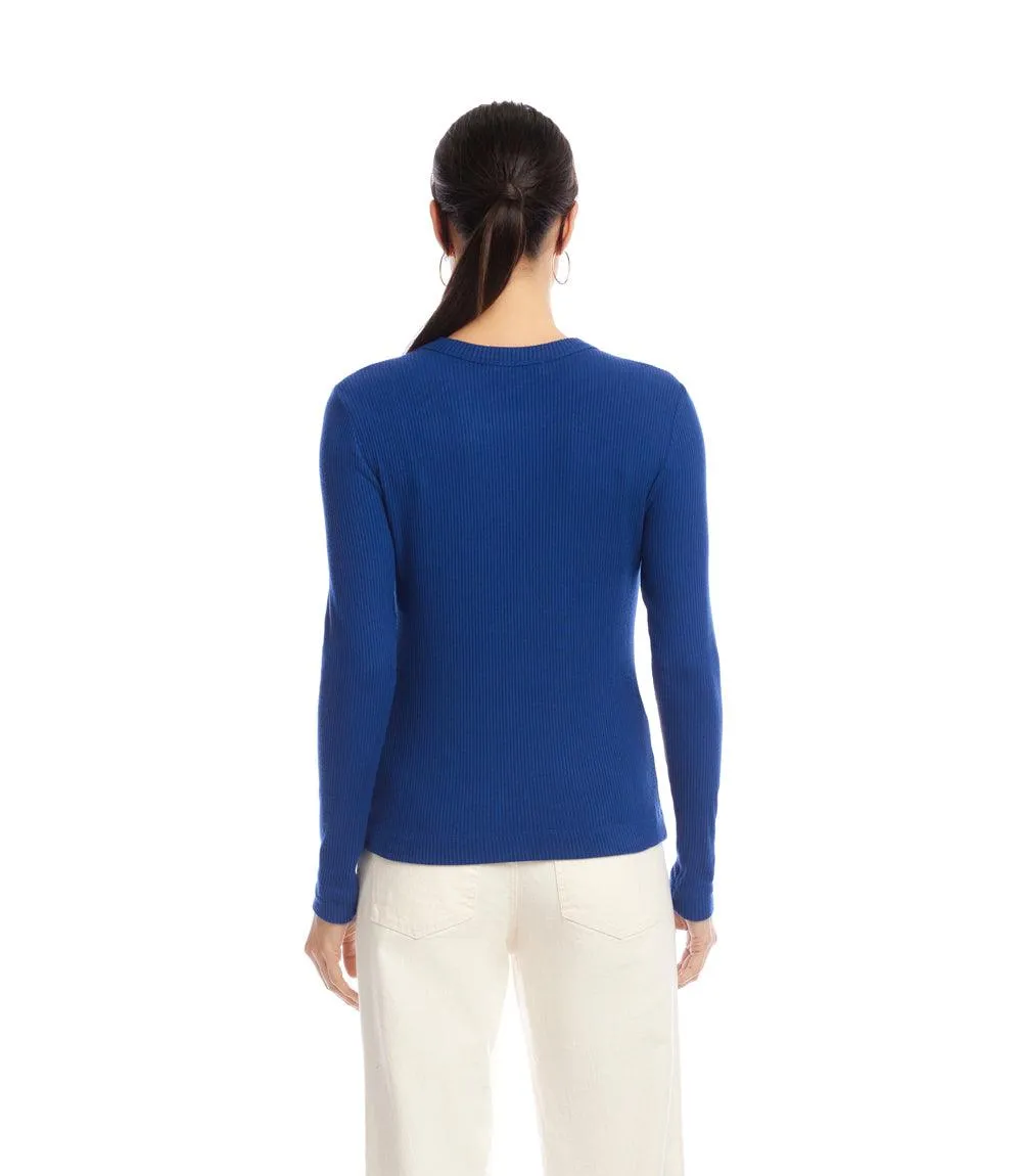 Long Sleeve Ribbed Crewneck Top sold by Karen Kane product image thumbnail 5